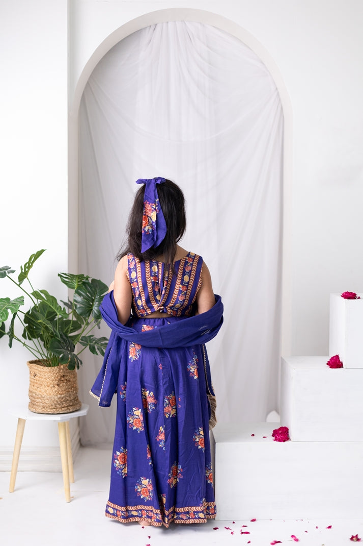 PURPLE FLORAL LEHENGA SET